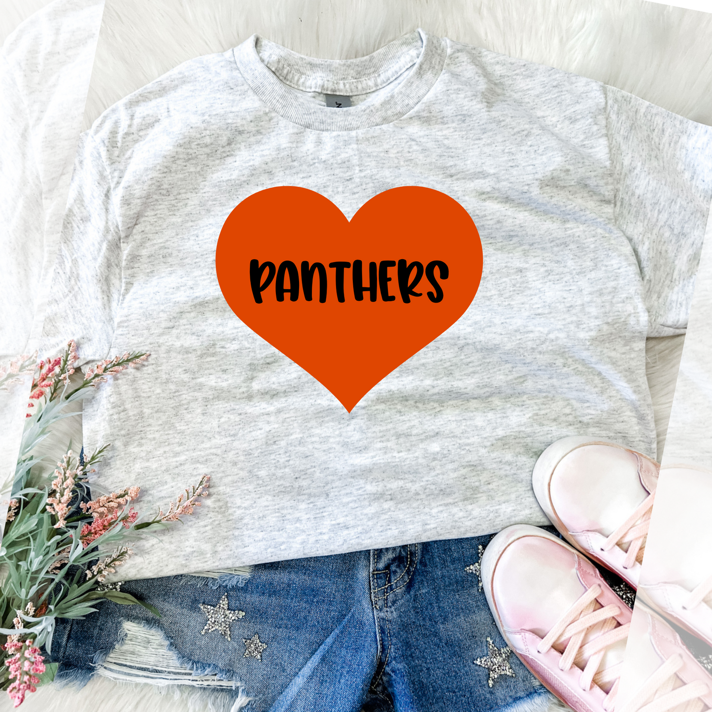 Sublimation Heart Panthers Orange