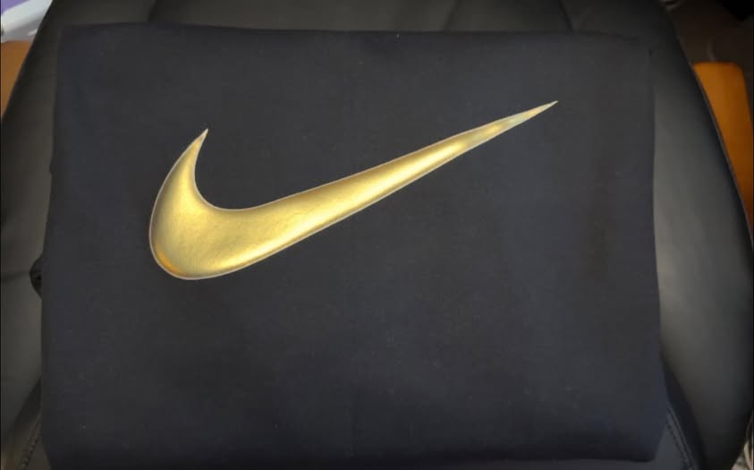 Swoosh- Gold Foil Puff