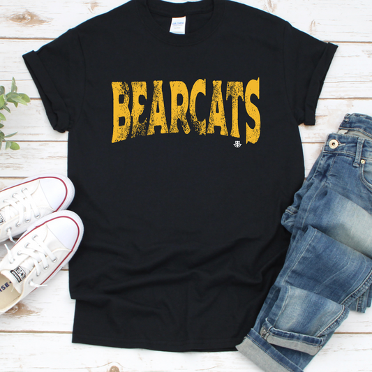 Grunge Mascot-Bearcats Black/Gold