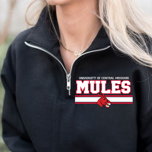 Black Quarter Zip- Mules