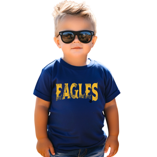 Grunge Mascot-Eagles Navy Gold