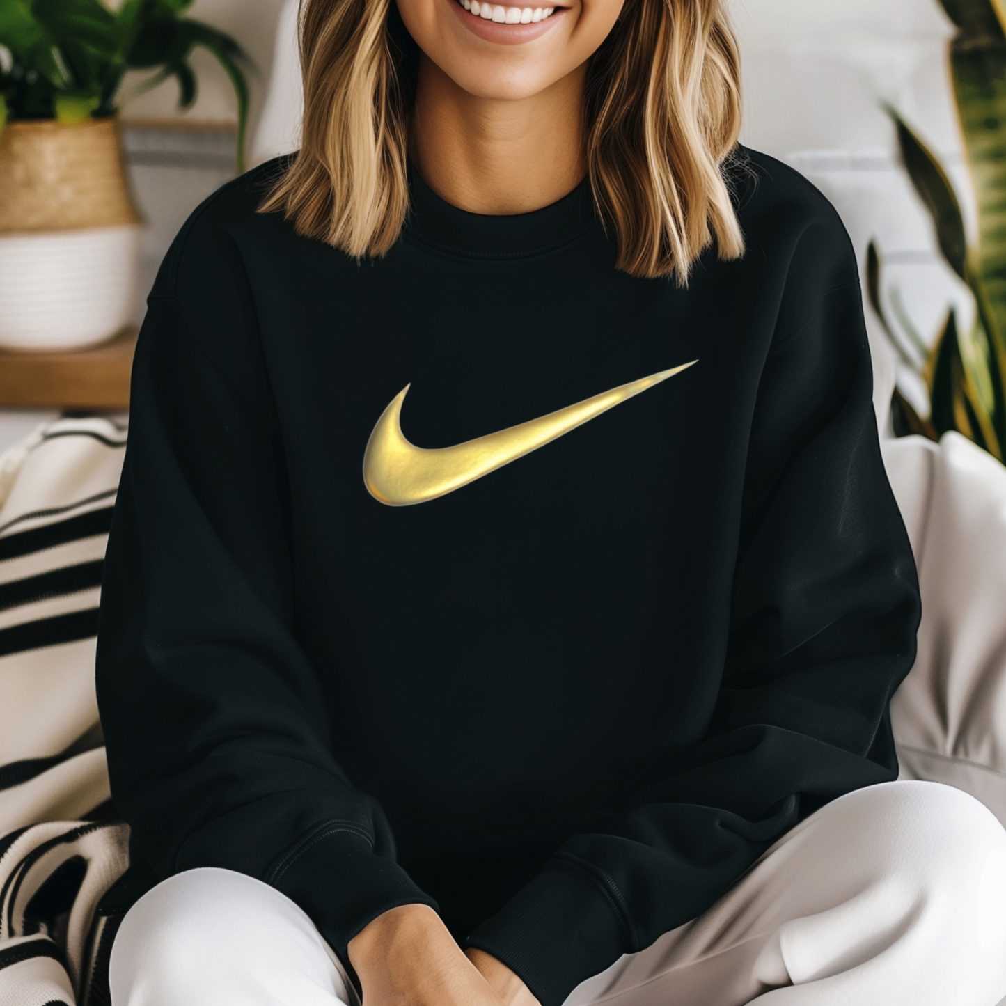 Swoosh- Gold Foil Puff